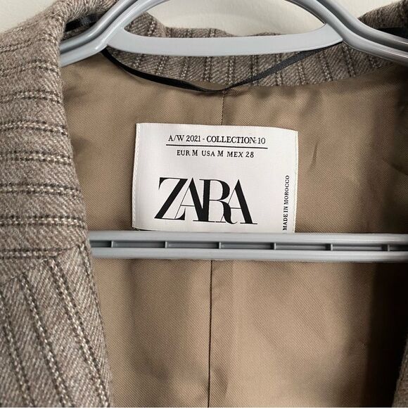 Zara Limited Edition 2021 Pinstripe Menswear Style Blazer Jacket - Picture 3 of 12